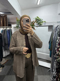 ORGANİK PAMUKLU KETEN GÖMLEK KAHVE