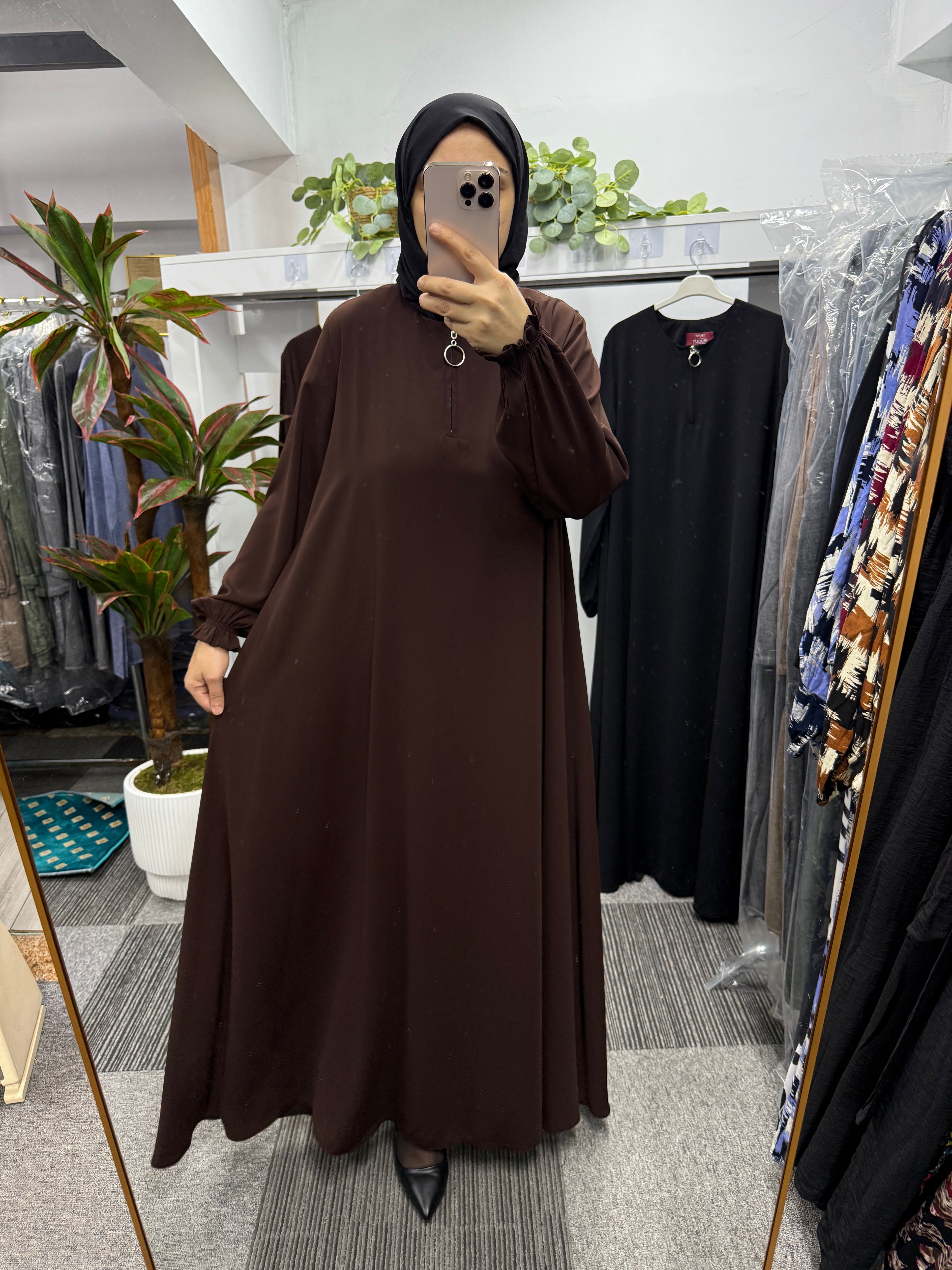 MEVLANA ELBİSE MEDİNE İPEK KUMAŞ KAHVE RENGİ