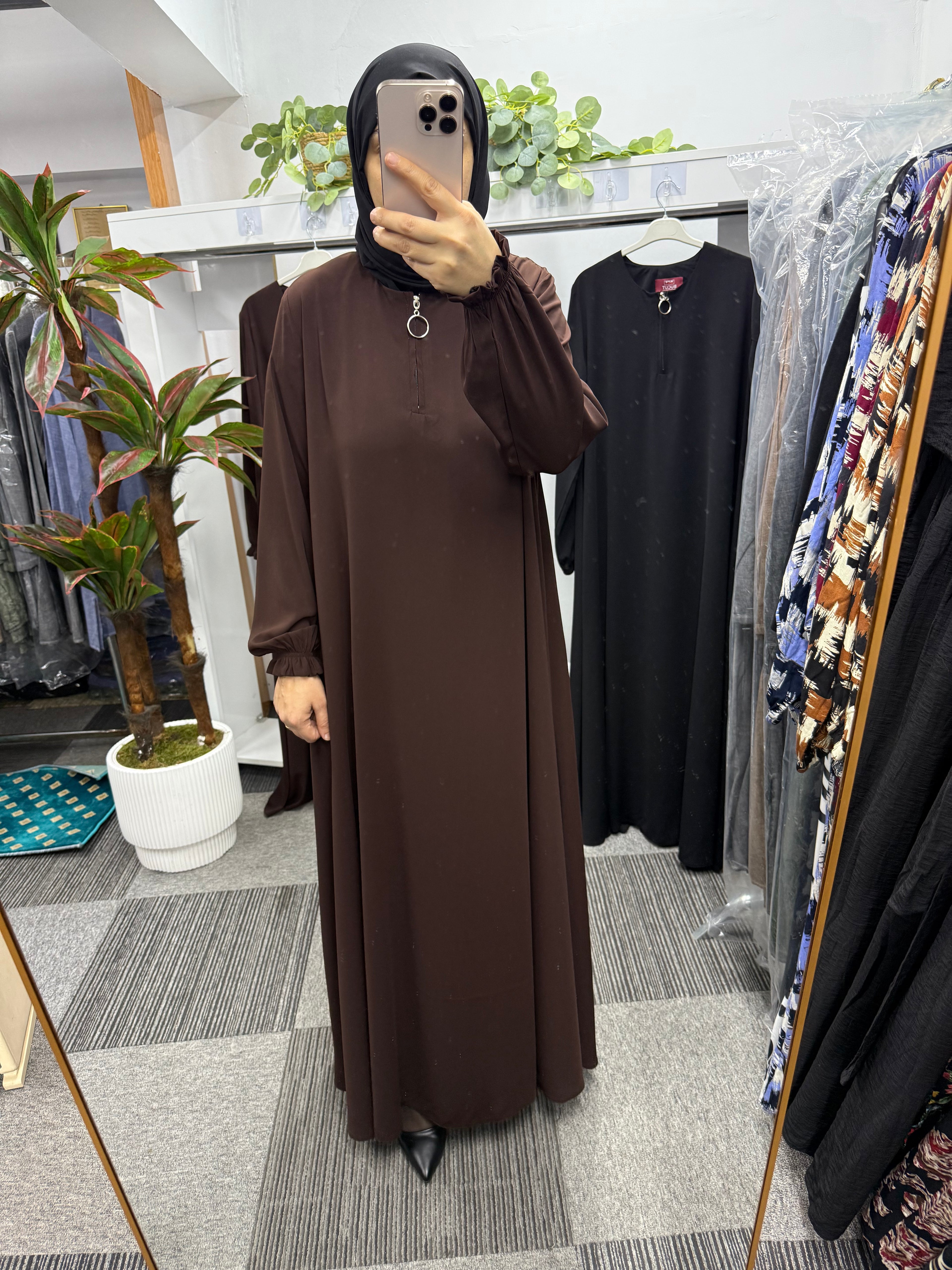 MEVLANA ELBİSE MEDİNE İPEK KUMAŞ KAHVE RENGİ